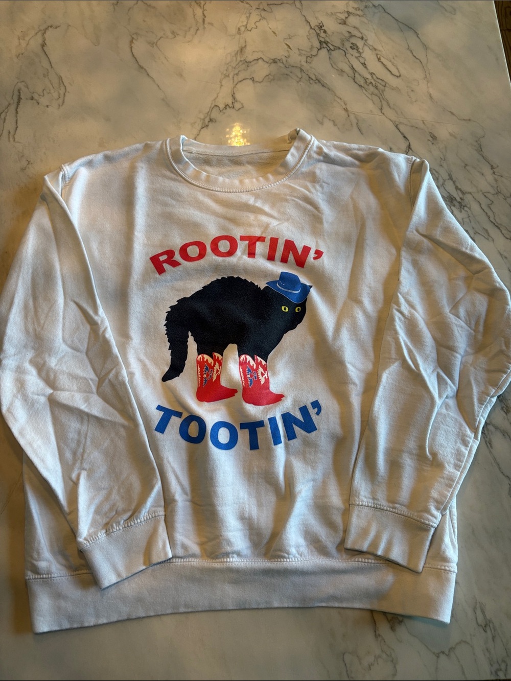 White "Rootin' Tootin'" Graphic Sweatshirt